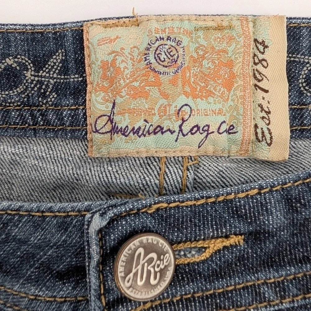 American Rag 90s Y2K Denim Bermuda Shorts Womens 7 Blue Flap Pocket Jorts Skater